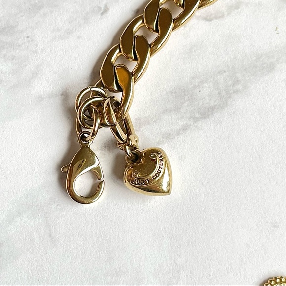 Juicy Couture Chunky Chain Mini Puffy Heart Charm Bracelet - Picture 2 of 5